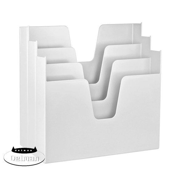 Delman Horizontal Triple File Folder Holder Incline Desktop Organizer